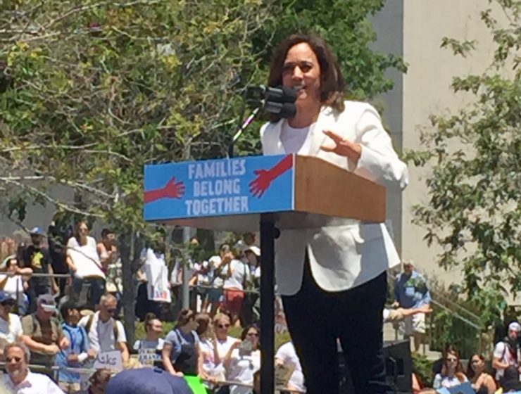 California Senator Kamala Harris is a passionate advocate for immigrants rights. "We are better than this," she said. Photo by Sister Resister