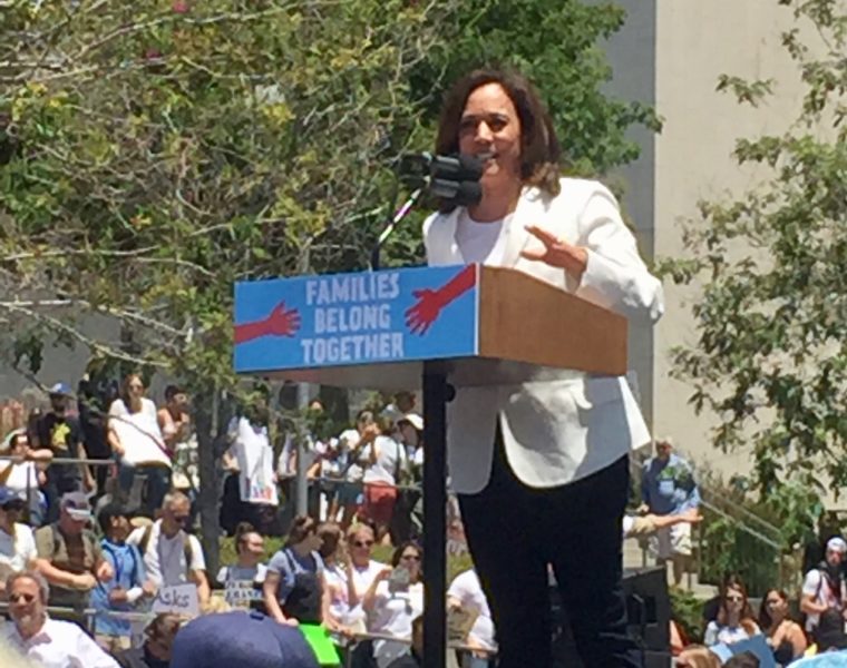 California Senator Kamala Harris is a passionate advocate for immigrants rights. "We are better than this," she said. Photo by Sister Resister