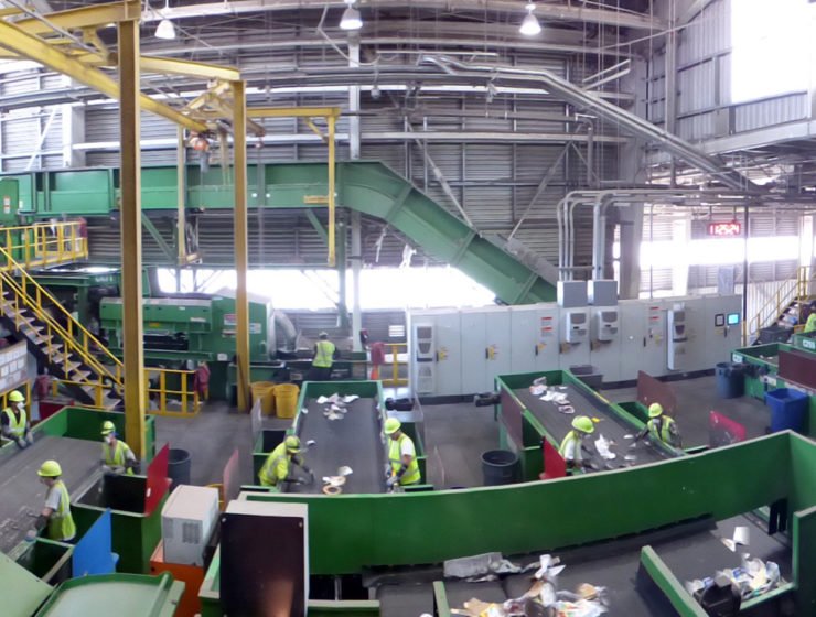 A panoramic shot of Waste Management's recycling facility in Azusa. Photo by Suzanne Guldimann